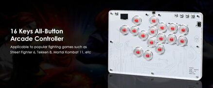 Arkádový ovladač HitBox 16 tlačítek PC/Ps3/Ps4/Switch/Steam