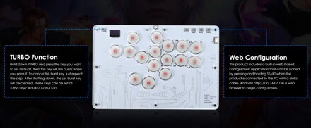 Arkádový ovladač HitBox 16 tlačítek PC/Ps3/Ps4/Switch/Steam