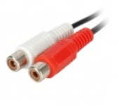 Audio kábel 3,5 mm jack samec na 2x RCA samica + redukcia 2,5 mm