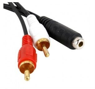 Audio kábel 3.5mm Jack samica na 2RCA samec dĺžka 30cm