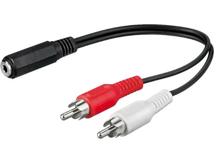 Audio kábel 3.5mm Jack samica na 2RCA samec dĺžka 30cm