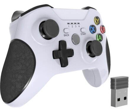 Bezdrátový ovladač 2,4 Ghz pro PC/PS3/X-input/android/tv box bílý