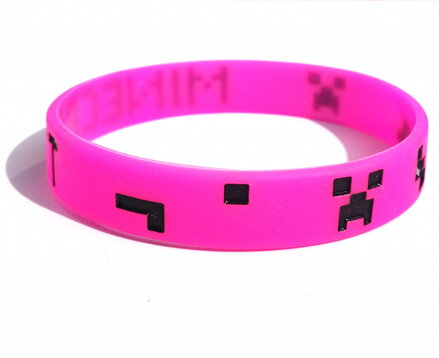 Náramok Minecraft ružový