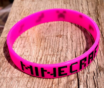 Náramok Minecraft ružový