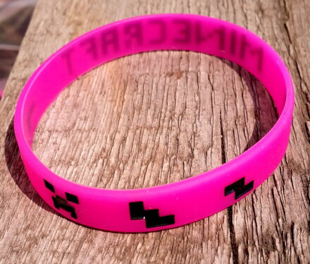 Náramok Minecraft ružový
