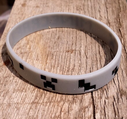Náramok Minecraft sivý