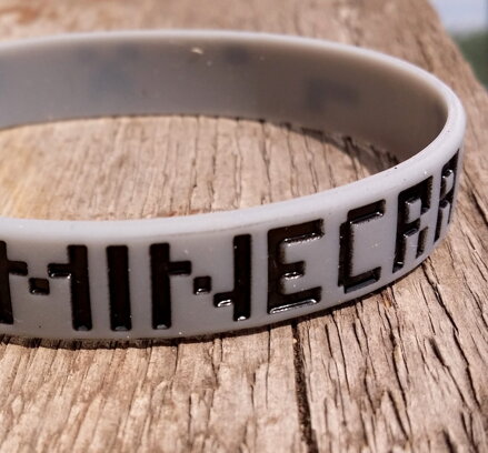 Náramok Minecraft sivý