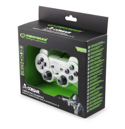 Corsair Gamepad Esperanza GX500 (PC/PS2/PS3) biely