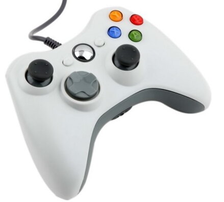 Xbox 360 káblový ovládač biely