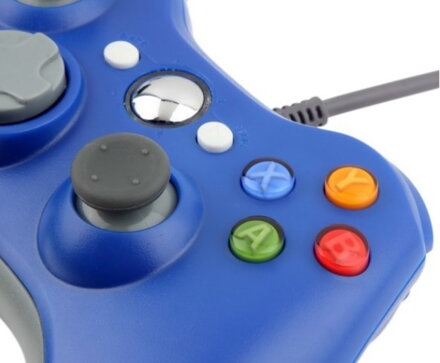  Xbox 360 káblový ovládač modrý