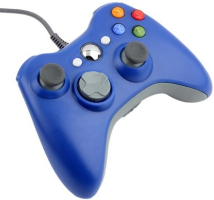  Xbox 360 káblový ovládač modrý