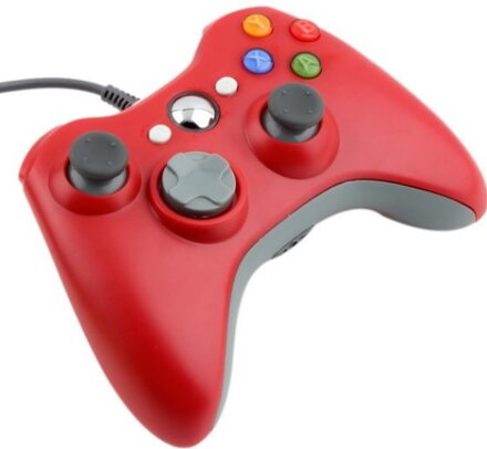  Xbox 360 káblový ovládač červený