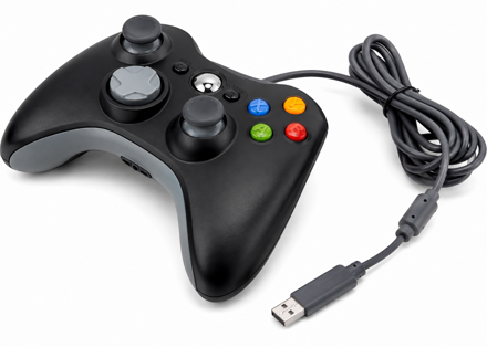 Xbox 360 káblový ovládač čierny