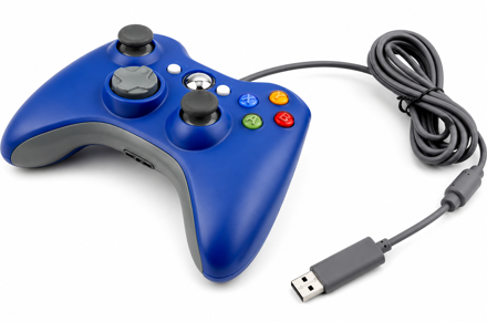  Xbox 360 káblový ovládač modrý