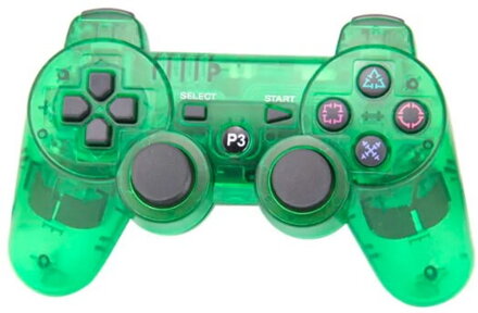 COMBO set 2 Ovládače PS3 Bluetooth modrý Crystal + zelený Crystal