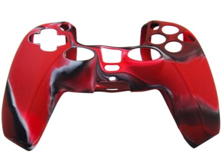 Silikonový obal pro ovladač PS5 červený camo + kloboučky
