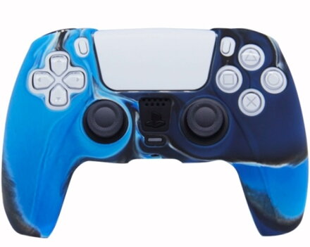 Silikonový obal pro ovladač PS5 modrý camo + kloboučky