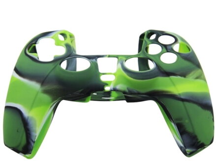 Silikonový obal pro ovladač PS5 zelený camo + kloboučky