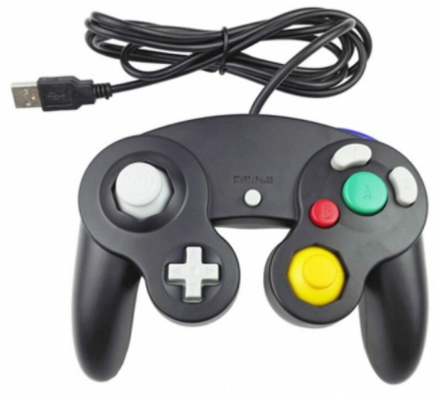 USB Gamecube káblový Joypad pre PC - čierny