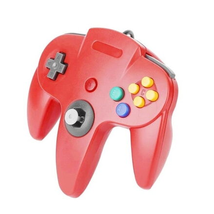 USB N64 Design PC ovládač - červená