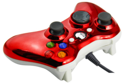 Xbox 360 káblový ovládač chrómovaný červený limited