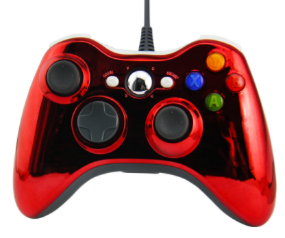 Xbox 360 káblový ovládač chrómovaný červený limited