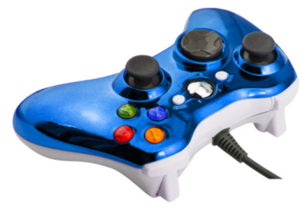 Xbox 360 káblový ovládač chrómovaný modrý limited