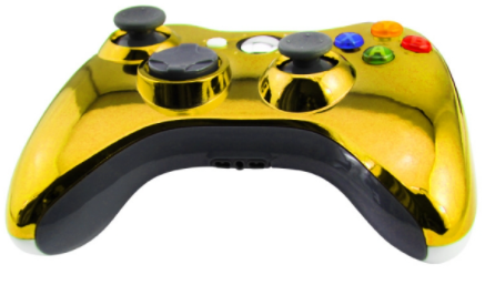 Xbox 360 káblový ovládač chrómovaný žlutý limited