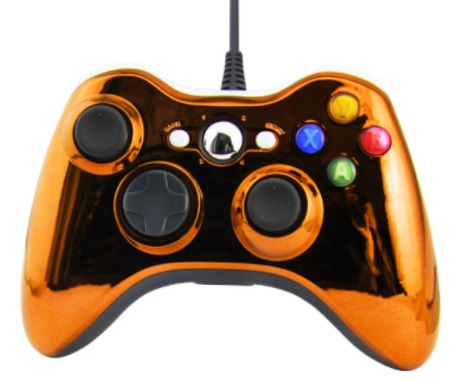 Xbox 360 káblový ovládač chrómovaný oranžový limited