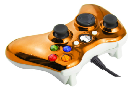Xbox 360 káblový ovládač chrómovaný oranžový limited