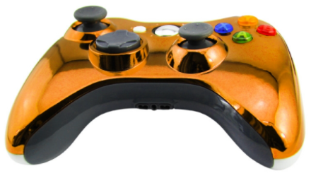 Xbox 360 káblový ovládač chrómovaný oranžový limited