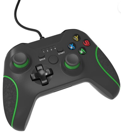 USB káblový ovládač pre PC čierny XBOX design