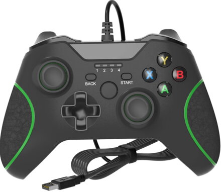 USB káblový ovládač pre PC čierny XBOX design