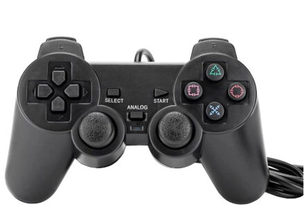 Ovladač PS2 kabelový černý