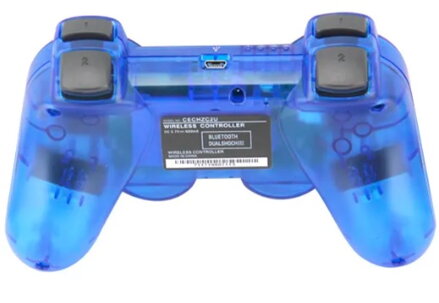 Ovladač PS3 Bluetooth modrý transparent