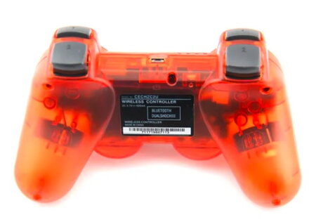 Ovladač PS3 Bluetooth oranžový transparent 