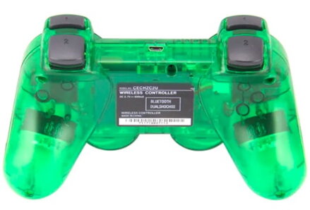 Ovladač PS3 Bluetooth zelený transparent