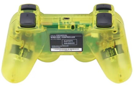 Ovladač PS3 Bluetooth žlutý transparent