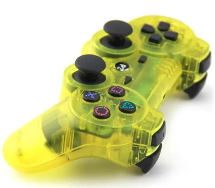 Ovladač PS3 Bluetooth žlutý transparent