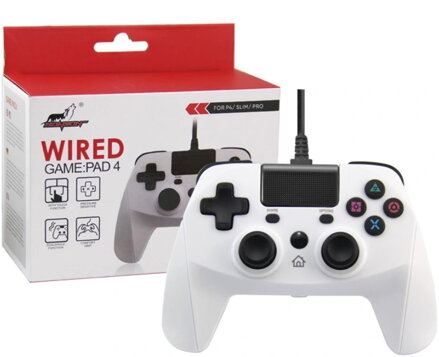 PS4 kabelový ovladač bílý PS4 kabelový ovladač bílý