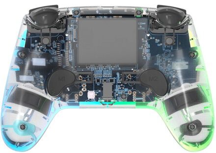 PS4 bezdrôtový ovládač crystal s RGB podsvietením