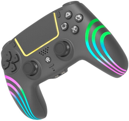 PS4 bezdrôtový ovládač čierny s RGB podsvietením