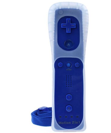 Wii Remote Controller + Nunchuck modrý + motion + silikonový obal