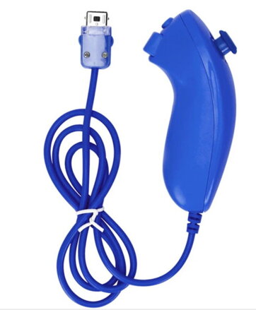 Wii Remote Controller + Nunchuck modrý + motion + silikonový obal