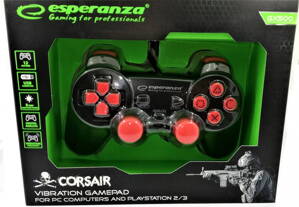 Corsair Gamepad Esperanza GX500 (PC/PS2/PS3) čierno-červený