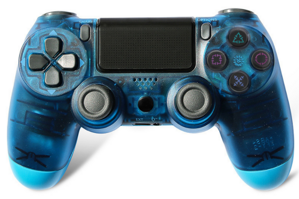 PS4 bezdrôtový ovládač modrý transparentný