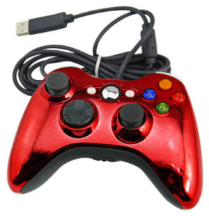 Xbox 360 káblový ovládač chrómovaný červený limited