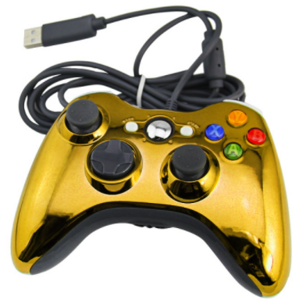 Xbox 360 káblový ovládač chrómovaný žlutý limited