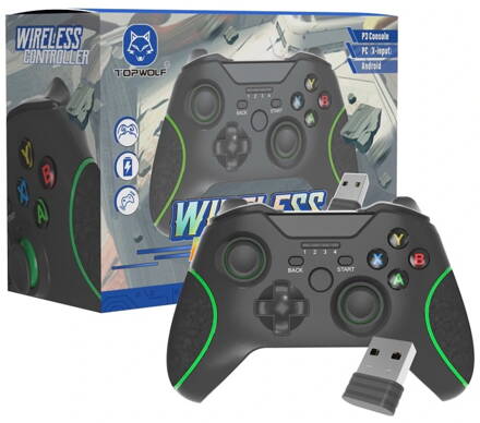 Bezdrôtový ovládač 2,4 GHz pre PC/PS3/X-input/Android/TV box – čierny