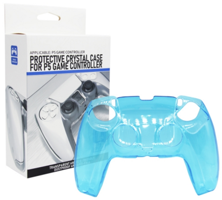Crystal priehľadný obal na ovládač PS5-modrý